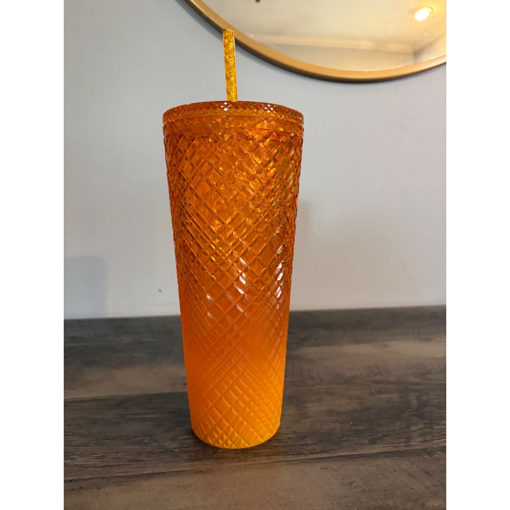 Starbucks Mango Ombre Jeweled Studded Cold Cup in a 24oz Venti 2022 Release - Picture 5 of 6